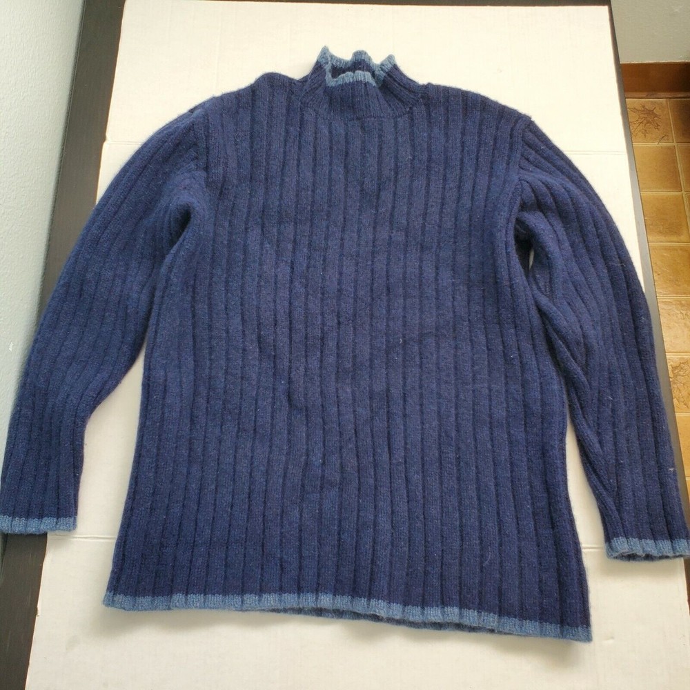 Country Road Sweater Woolmark 100% Pure New Wool  Womens L Navy Blue Soft Cozy